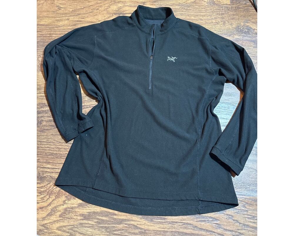 Arcteryx Delta LT Fleece Pullover Shirt Mens X Large Black 1/4 Zip Polartec XL